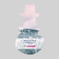 Mousepad, farbig bedruckt, Schneemann Form, liegend