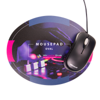 Mousepad, farbig bedruckt, oval Form, liegend