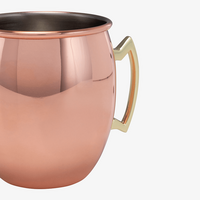 Kupfferfarbener Mulebecher unbedruckt mit Henkel von der Seite
