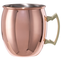 Kupfferfarbener Mulebecher unbedruckt mit Henkel von vorne