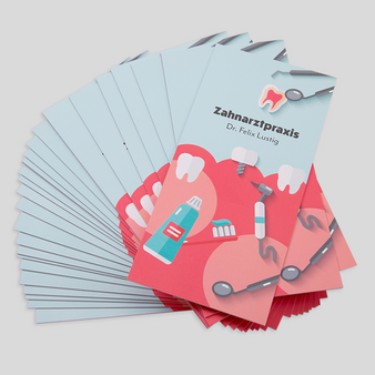Multiloft-Flyer, farbiger Kern in rot, aufgef&auml;chert