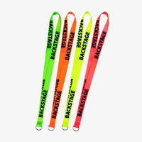 Neon-Lanyards mit Standardtext mit einem Ring: Backstage