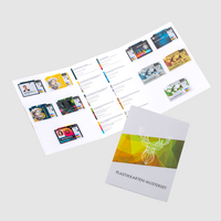 Plastikkarten, farbig bedruckt, aufgefaltet