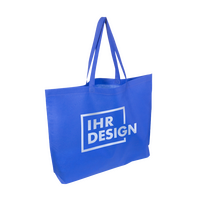 Non-Woven-Tasche weiß, mit Bodenfalte, lange Henkel, 1-farbig