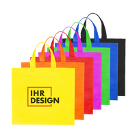 Non-Woven-Tasche farbig, ohne Bodenfalte, kurze Henkel, 2-farbig