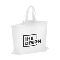 Non-Woven-Tasche weiß, ohne Bodenfalte, kurze Henkel, 1-farbig