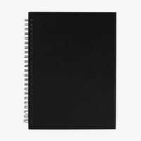 Notizblock mit Metall-Spiralbindung und Deckblatt aus recyceltem Karton schwarz