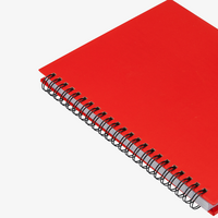 Notizblock mit Metall-Spiralbindung und Deckblatt aus recyceltem Karton rot