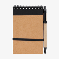 Notizblock mit Metall-Spiralbindung und Deckblatt aus recyceltem Karton schwarz