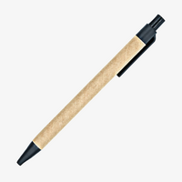 Notizblock mit Metall-Spiralbindung und Deckblatt aus recyceltem Karton Stift schwarz