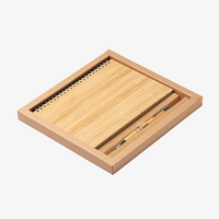 Notizbuch DIN A5 hoch mit Bambus Umschlag und Stift