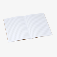 Notizbuch DIN A5 hoch, Umschlag: recycelter Kraftkarton, Inhalt: 60 Inhaltsseiten, Personalisierung auf Anfrage