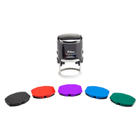 Stempel Ovaler, schwarz, verschiedene Farbkissen