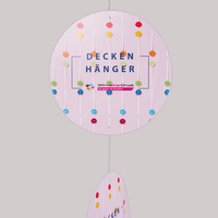 Deckenhänger Rund, farbig bedruckt, hängend