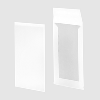 Papprückwandtasche DIN B4, haftklebend ohne Fenster, unbedruckt weiß mit grauer Papprückwand