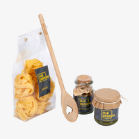 Pasta-Präsentbox, Inhalt im Wunschdesign Kochlöffel Nudeln und Pesto