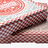 Pizzakarton (26 x 26 x 4 cm) einseitig bedruckt 4/0-farbig (CMYK)