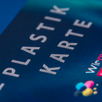 Plastikkarte, farbig bedruckt, details