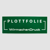 Plottfolie in Kaktusgrün mit Kontur und Schrift und Zeichen