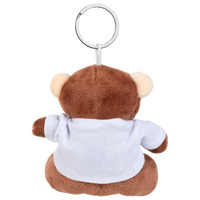 Plüschanhänger Affe mit weißem T-Shirt von hinten unbedruckt