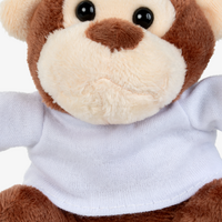 Nahaufnahme Affe mit weißem T-Shirt von vorne unbedruckt