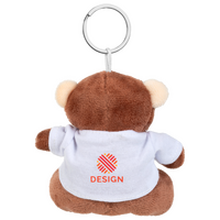 Plüschanhänger Affe mit weißem T-Shirt von hinten bedruckt