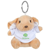 Plüschanhänger Hase mit weißem T-Shirt bedruckt von vorne