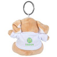 Plüschanhänger Hase mit weißem T-Shirt bedruckt von hinten