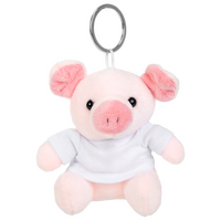 Plüschanhänger Schweinchen mit weißem T-Shirt unbedruckt