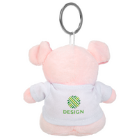 Plüschanhänger Schweinchen mit weißem T-Shirt bedruckt von hinten