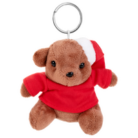Plüschanhänger Teddybär mit Weihnachtsmütze unbedruckt