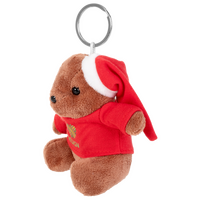 Plüschanhänger Teddybär mit Mütze bedruckt seitliche Ansicht