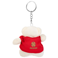 Plüschanhänger weißer Teddybär bedruckt von hinten 