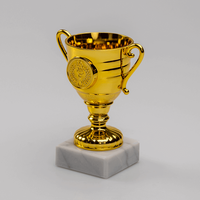 Pokal KANTHAROS gold, kleiner Pokal, Sockel marmoroptik