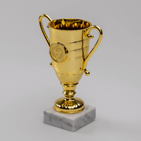 Pokal KANTHAROS gold, großer Pokal, Sockel marmoroptik