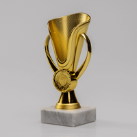 Pokal SATTEL gold, Lasergravur; stehend 