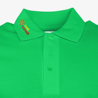 Poloshirt, farbig bedruckt, Kragen rechts