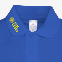 Poloshirt, bestickt, Blau, Vorderseite, details