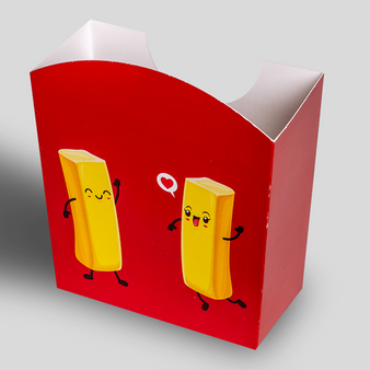 Pommesschale mit Automatikboden (12,3 x 6,3 x 11,8 cm), Rückseite