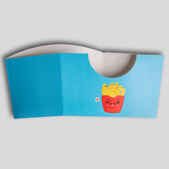 Pommesschale mit Automatikboden (13 x 7,8 x 8 cm), Vorderseite, flach