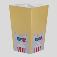 Popcorn Schachtel mit Steckboden (10,3 x 10,3 x 16 cm), Vorderseite