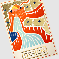 Postkarte, DIN A3 (29,7 x 42,0 cm), Heißfolienveredelung