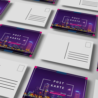 Postkarten, farbig bedruckt, aufgestellt