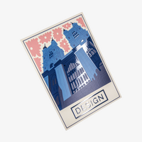 Postkarte, gefalzt auf DIN A5 quer, Relieflack