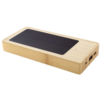 Powerbank Solar Bambus