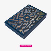 Präsentbox mit Lebkuchenhaus-Bastelset Motiv Gold