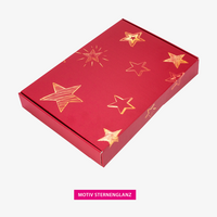 Präsentbox mit Lebkuchenhaus-Bastelset, Motiv Sterne