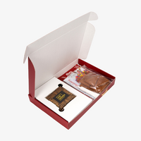 Präsentbox mit Lebkuchenhaus-Bastelset Verpackung geöffnet