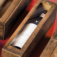 Präsentkarton, Holzoptik mit Sichtfenster, details