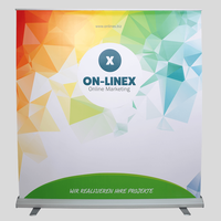 Roll-Up Bannerdisplay 200 cm x 200 cm Vorderseite